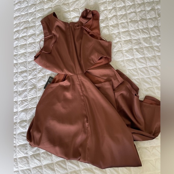 Express Satin Maxi Dress in Rich Brown - Picture 5 of 9
